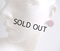 画像4: 赤のレース編みデッドストックイヤリング