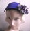 画像3: フラワートリミングの紫ベルベットヘッドドレス (3)