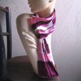 ボルドー×ピンク×ホワイトのロングスカーフ