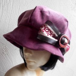 画像5: デッドストックバックルトリミング ローズピンクのベルベットクローシェ