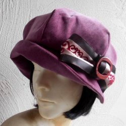 画像6: デッドストックバックルトリミング ローズピンクのベルベットクローシェ