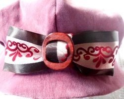 画像8: デッドストックバックルトリミング ローズピンクのベルベットクローシェ