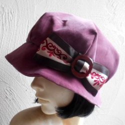 画像2: デッドストックバックルトリミング ローズピンクのベルベットクローシェ