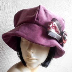 画像4: デッドストックバックルトリミング ローズピンクのベルベットクローシェ