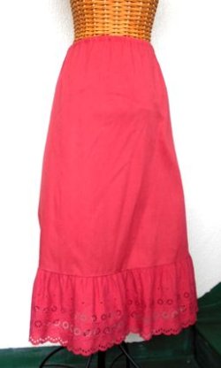 画像3: 赤のペチコートスカート