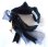 画像4: ヴィンテージバードブローチトリミングのブラックスパンコールヘッドドレス